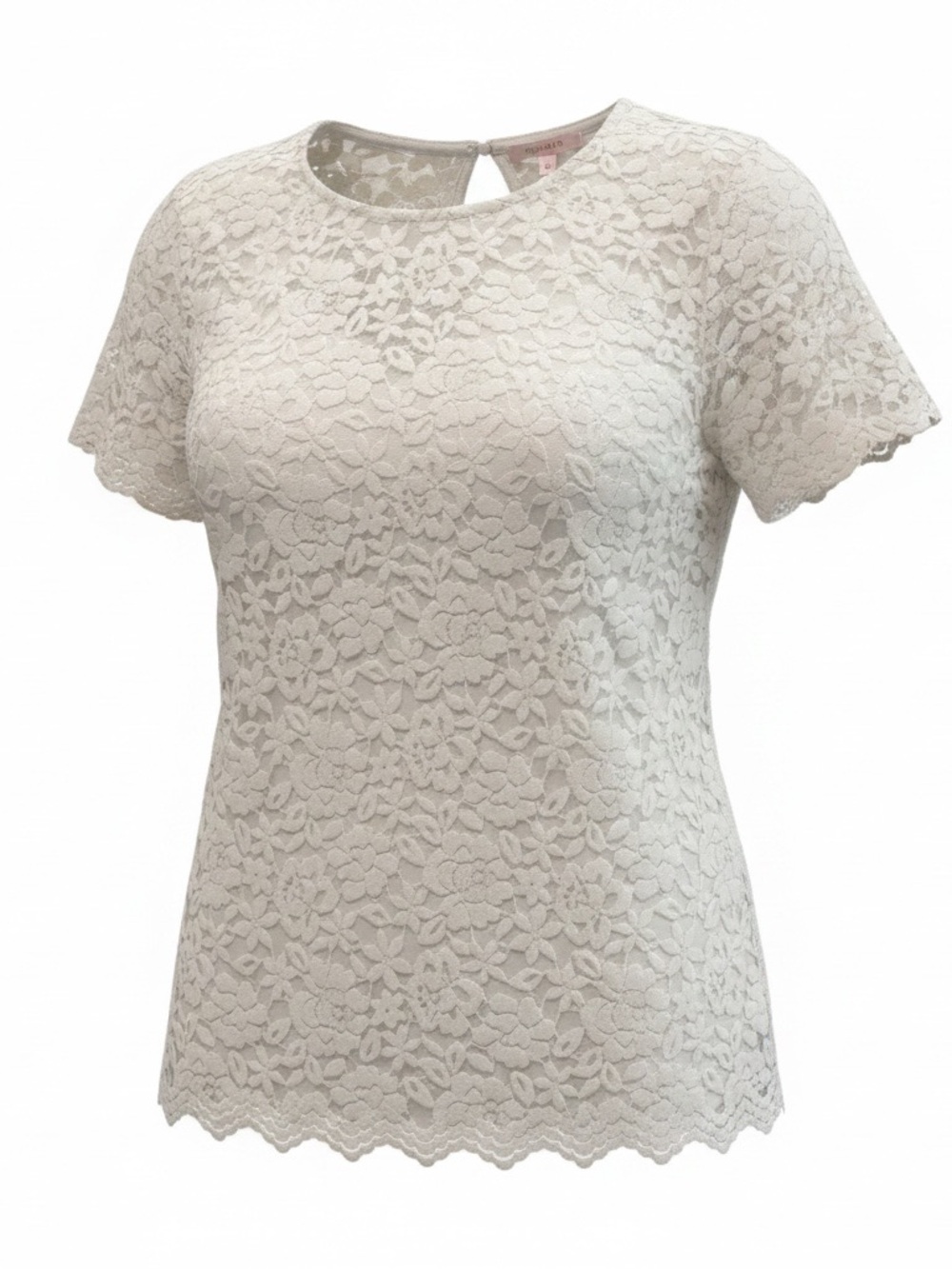 Supercute Teddi Rose Floral Lace Lined Scoop Neck Pullover Blouse shirt size XXL